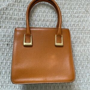 Lancel Brown Leather Handbag w/ strap, vintage